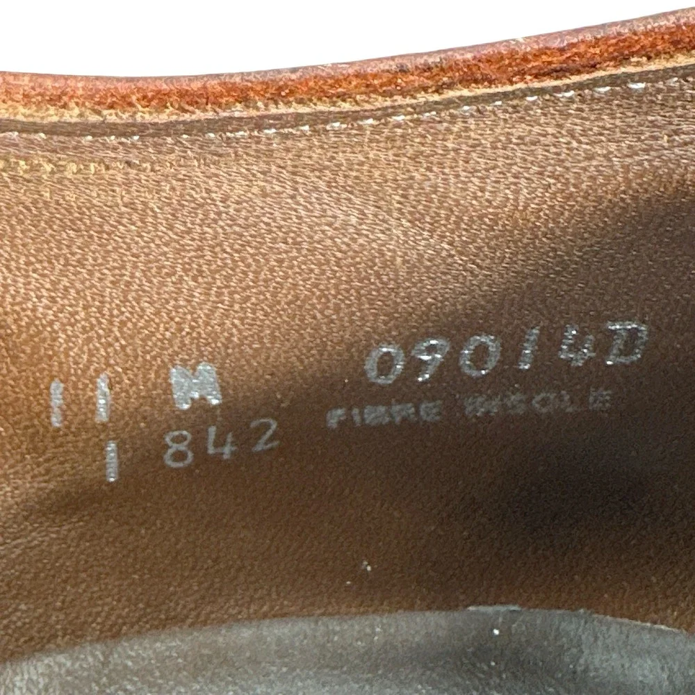 Walk-Over Mens Brown Pebbled Leather Wingtip Oxford Shoes 11‎ M Vibram Sole USA